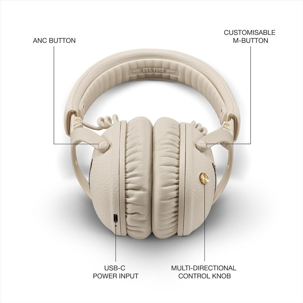 AUDÍFONOS INALÁMBRICOS OVER-EAR CANCELACIÓN DE RUIDO MONITOR III ANC MARSHALL | CREMA - 6