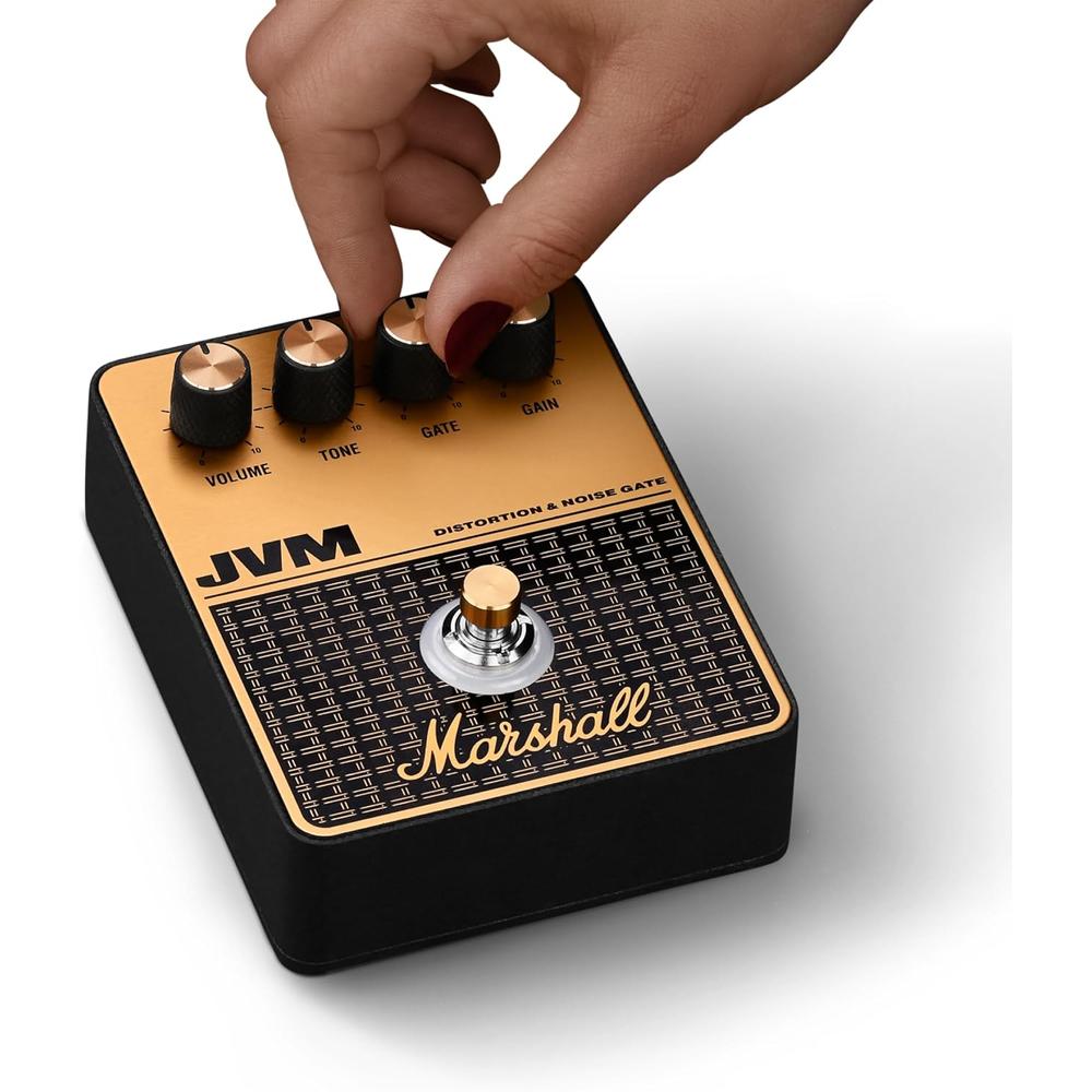 PEDAL DE EFECTO OVERDRIVE DISTORSIÓN JVM MARSHALL | NEGRO Y DORADO - 4