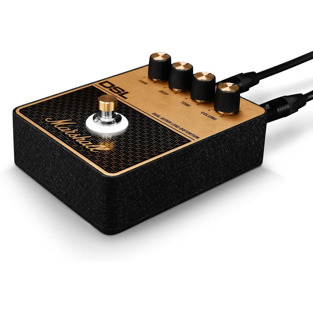 PEDAL DE EFECTO OVERDRIVE DISTORSIÓN DSL MARSHALL | NEGRO Y DORADO - 3