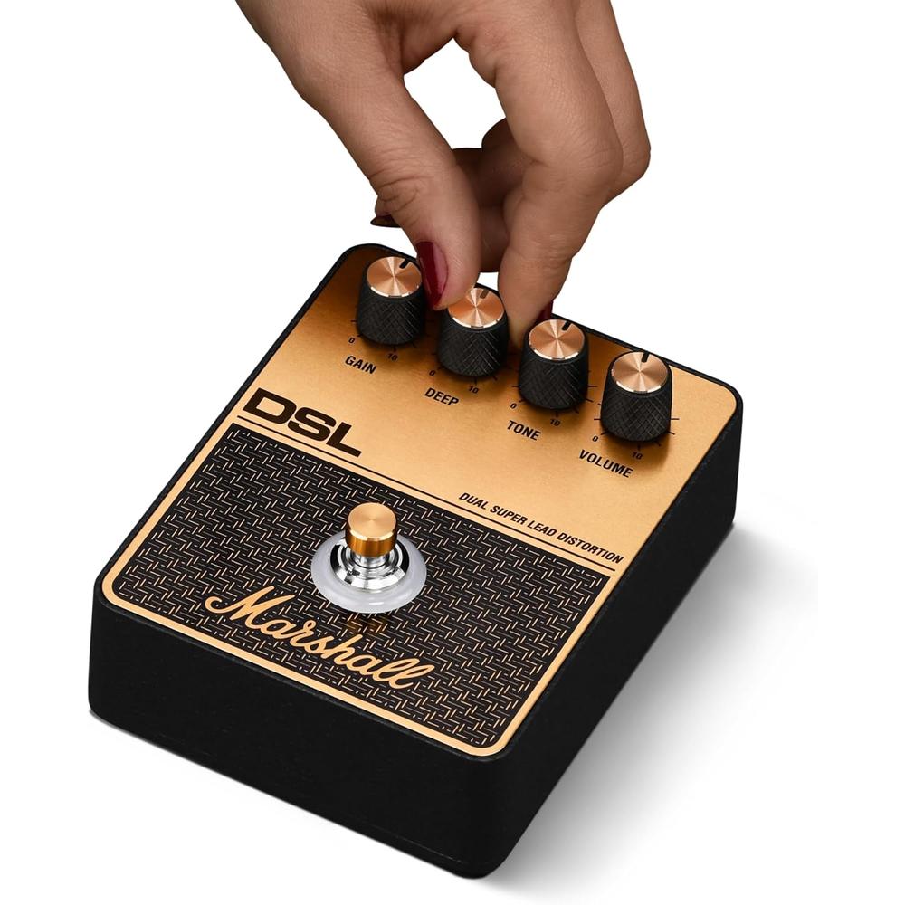 PEDAL DE EFECTO OVERDRIVE DISTORSIÓN DSL MARSHALL | NEGRO Y DORADO - 4