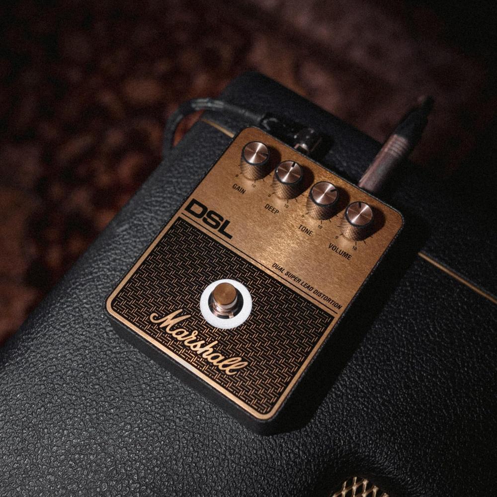PEDAL DE EFECTO OVERDRIVE DISTORSIÓN DSL MARSHALL | NEGRO Y DORADO - 6