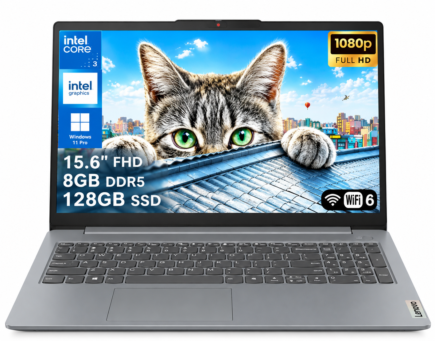 NOTEBOOK LENOVO IDEAPAD SLIM 3I INTEL N355 8GB 128GB UFS 15.6 FHD W11 | GRIS - 1