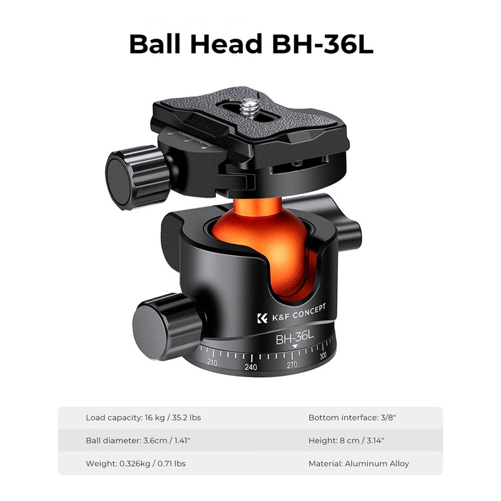 CABEZAL DE TRIPODE KYF CONCEPT KF31.044V1 - BH-36L - 2