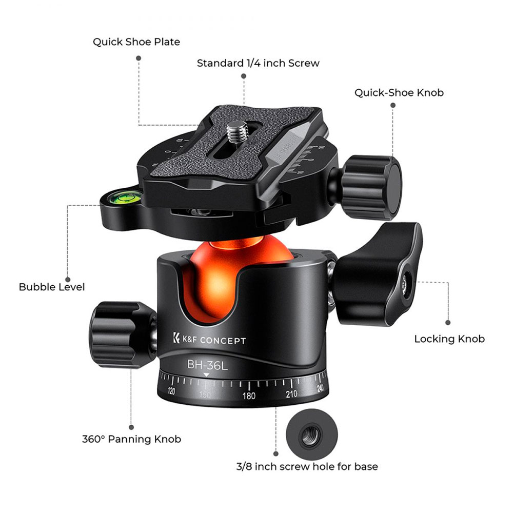 CABEZAL DE TRIPODE KYF CONCEPT KF31.044V1 - BH-36L - 4