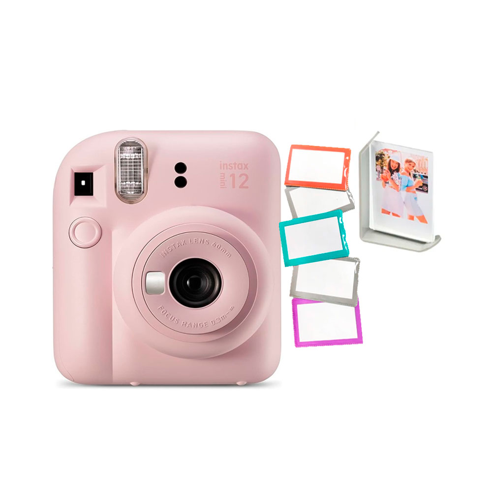 CAMARA FUJIFILM INSTAX MINI 12 ROSADO+5PORTAFOTOS+MARCO - 1