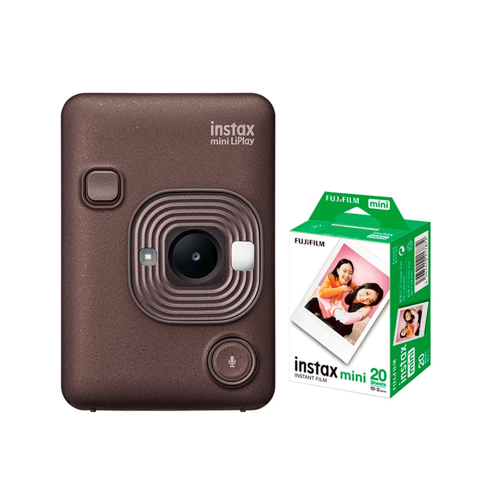CAMARA FUJIFILM INSTAX MINI LIPLAY BRONZE+ PELICU X20 UNID - 1