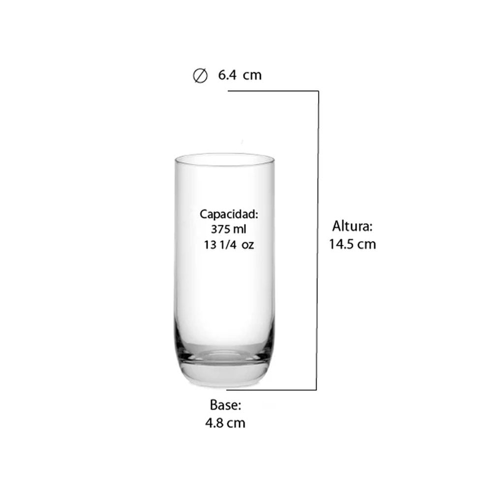 SET VASOS FERRAND X6 PZAS LONG DRINK DUCHESS 375ML - 3