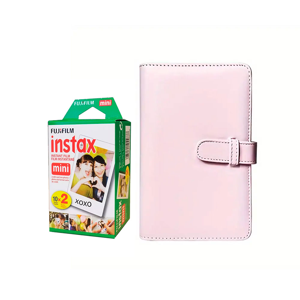 COMBO PACK DE PELICULA FUJIFILM + ALBUM INSTAX ROSA 108 FOTOS. - 1