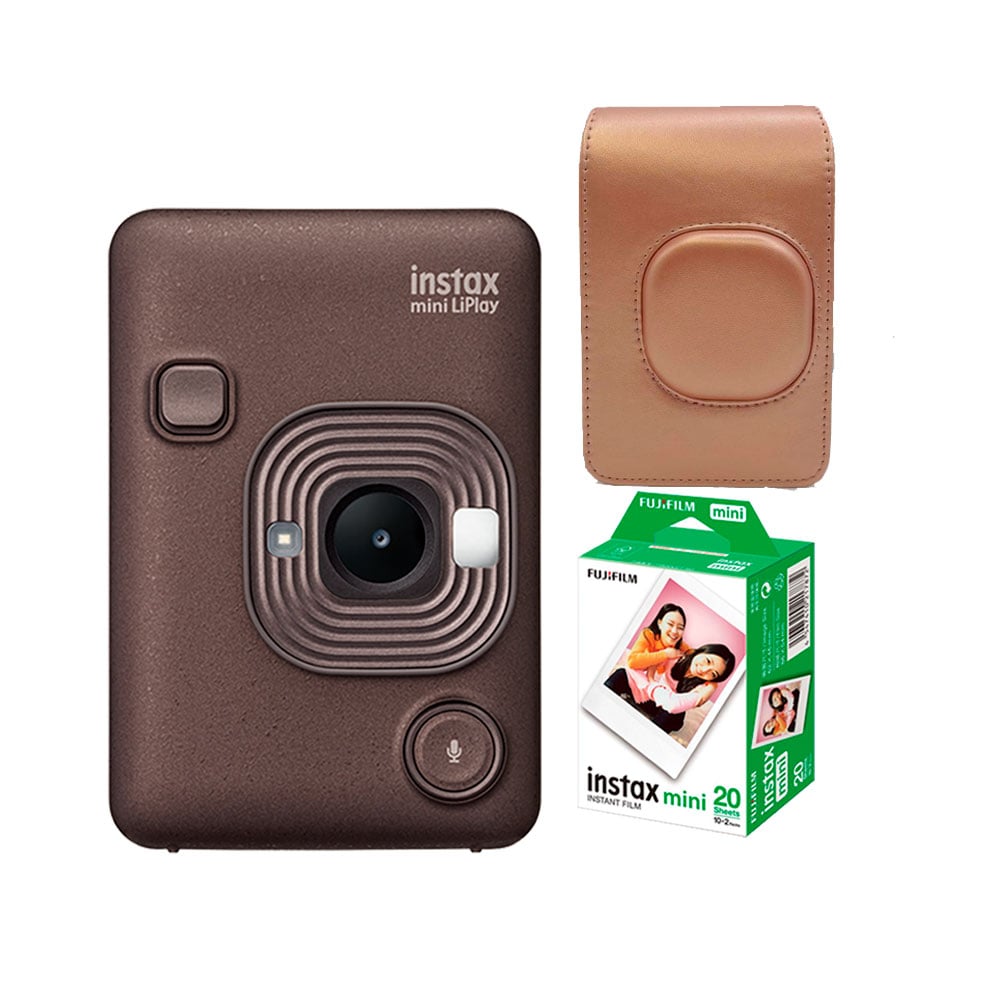 CAMARA FUJIFILM INSTAX MINI LIPLAY BRONZE+ESTUCHE+PELI X 20 - 1