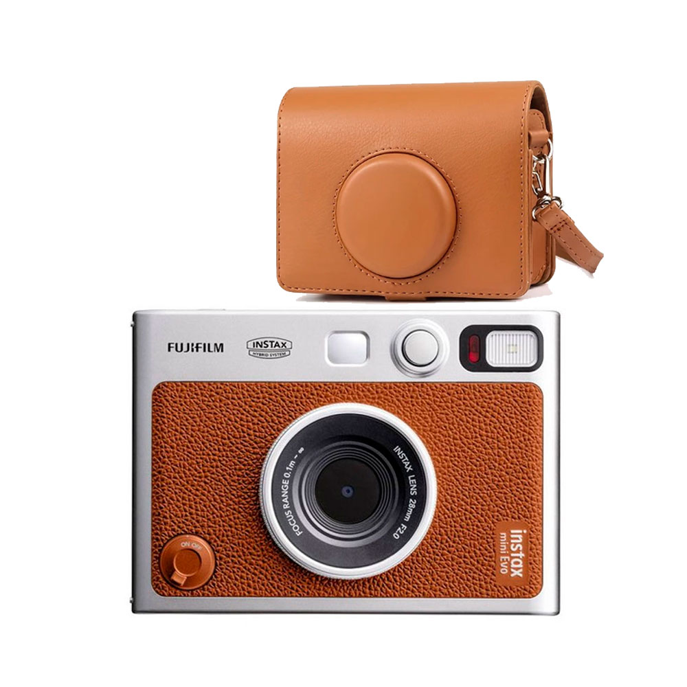 CAMARA FUJIFILM INSTAX MINI EVO BROWN +ESTUCHE +PELIC X20 - 2