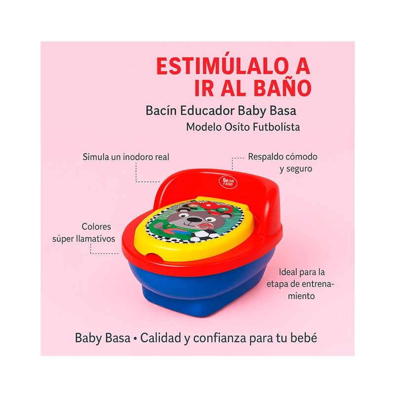 BACIN EDUACADOR BABY BASA BOX AZUL ROJO. - 2