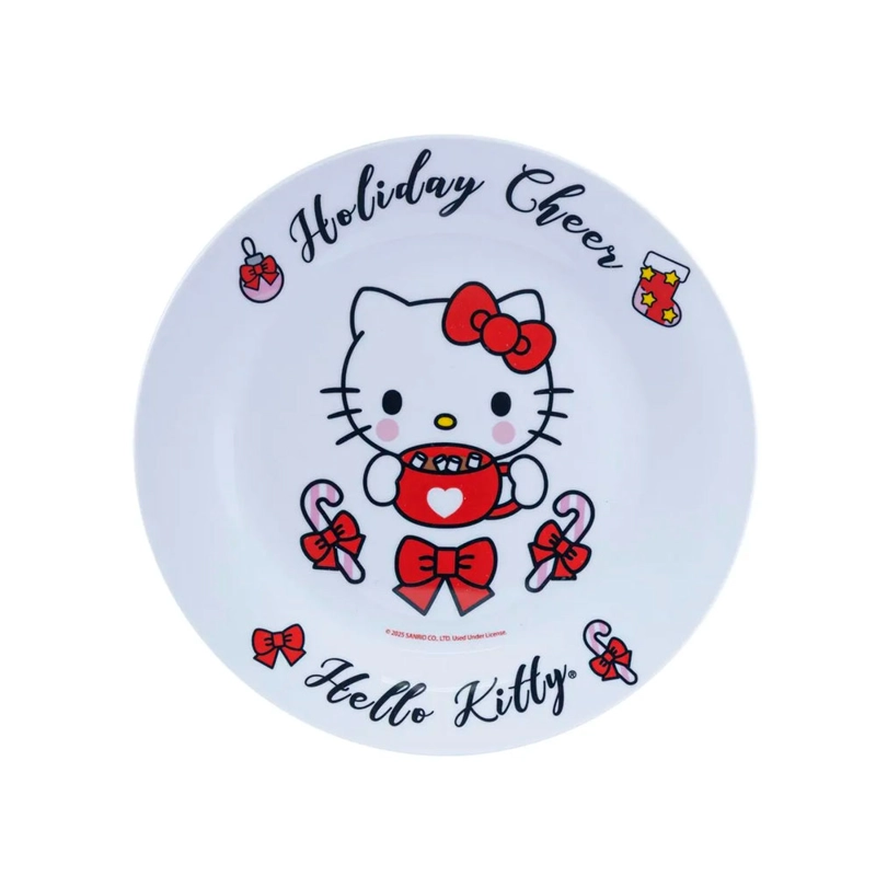 VAJILLA PLATO HELLO KITTY 24 CM NAVIDAD SCOOL CERAMICA - 1