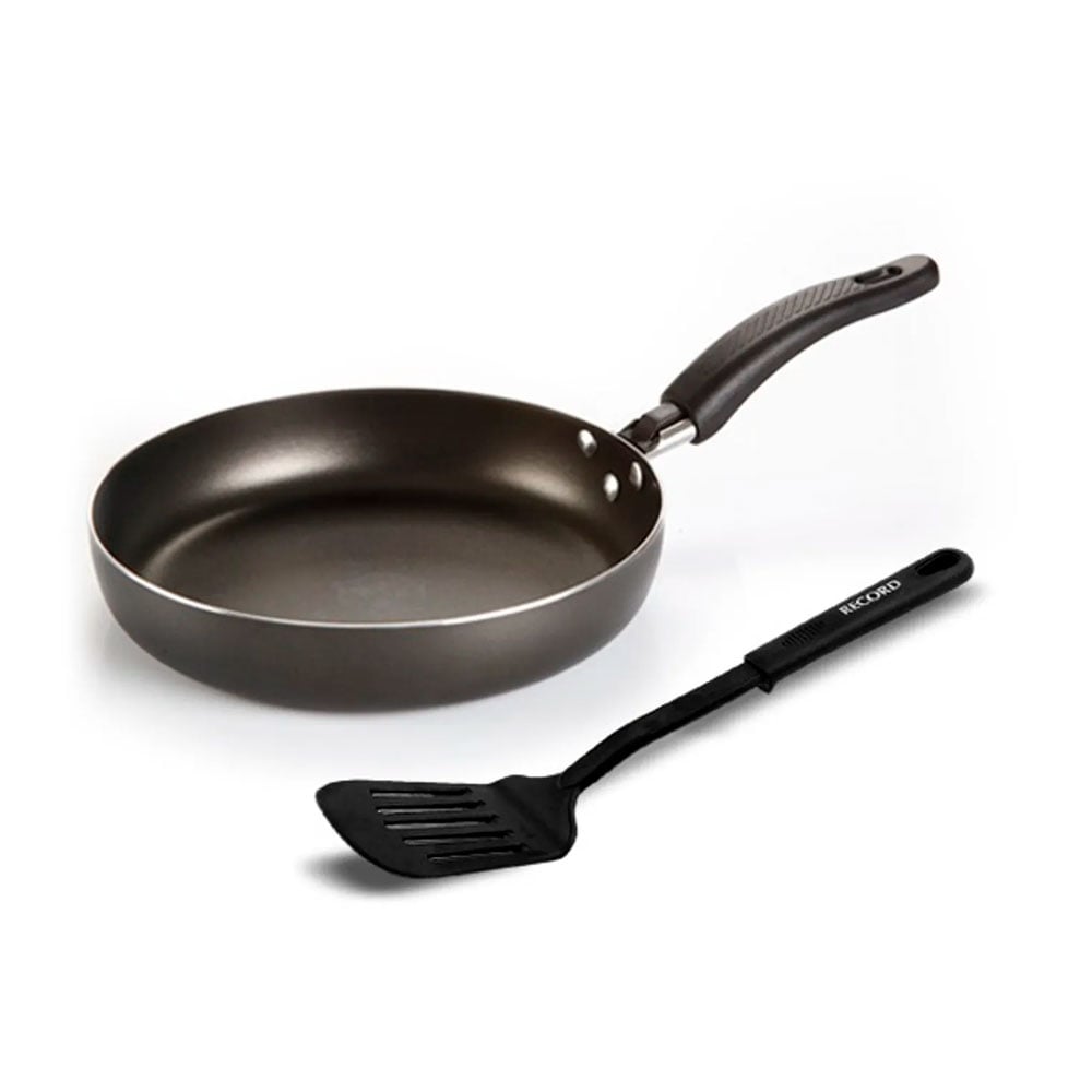 SARTEN RECORD ESTRELLA 22CM ANTIADH GRIS CON ESPATULA - 1