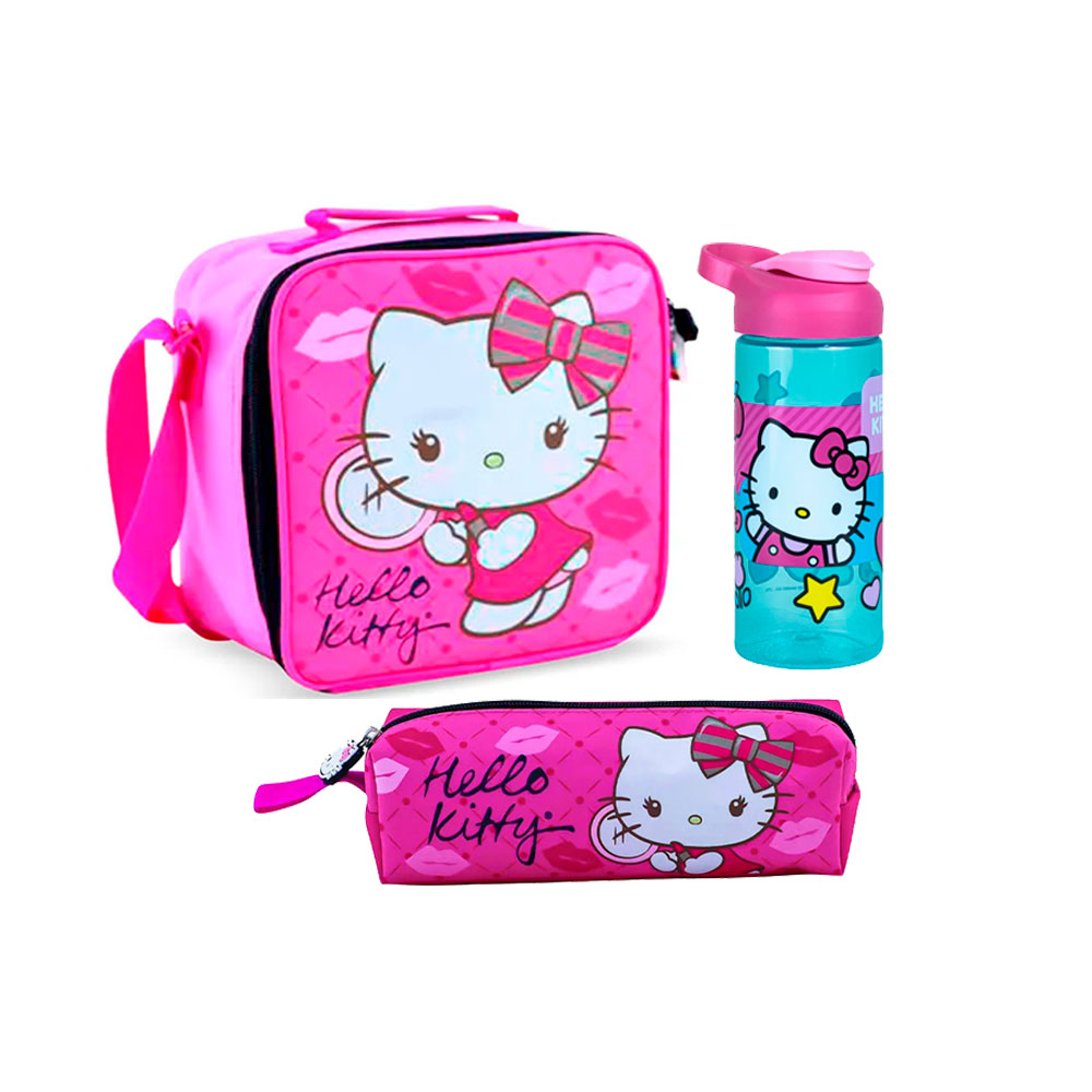 LONCHERA HELLO KITTY TERMICA + TOMATODO + CARTUCH TELA SCOOL 805720 - 1