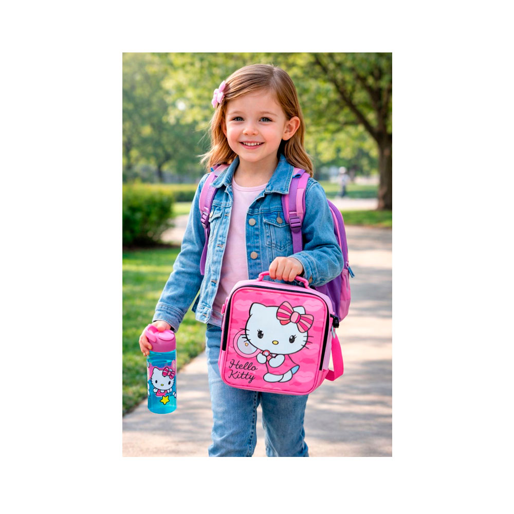 LONCHERA HELLO KITTY TERMICA + TOMATODO + CARTUCH TELA SCOOL 805720 - 3
