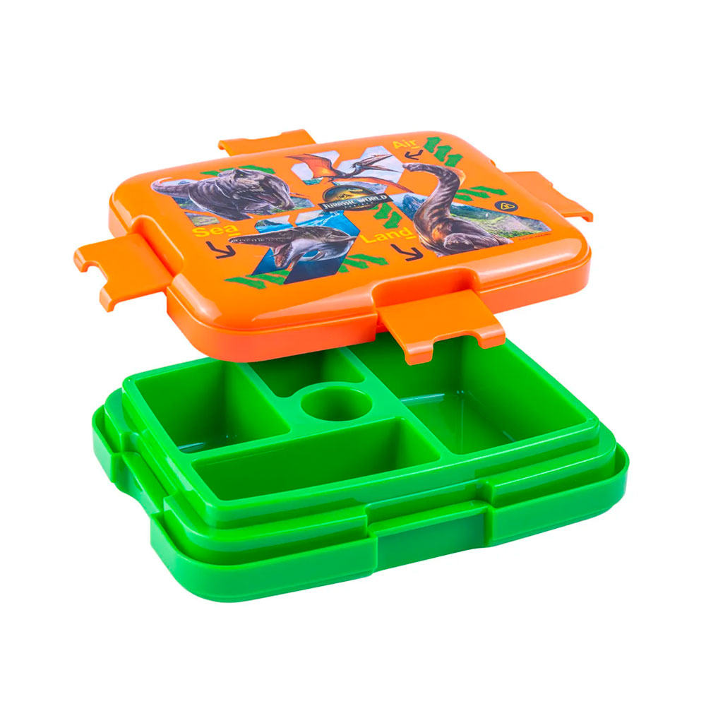 TAPER BENTO 5 DIVISIONES JURASSIC SCOOL 4 BROCHES 704436 - 2