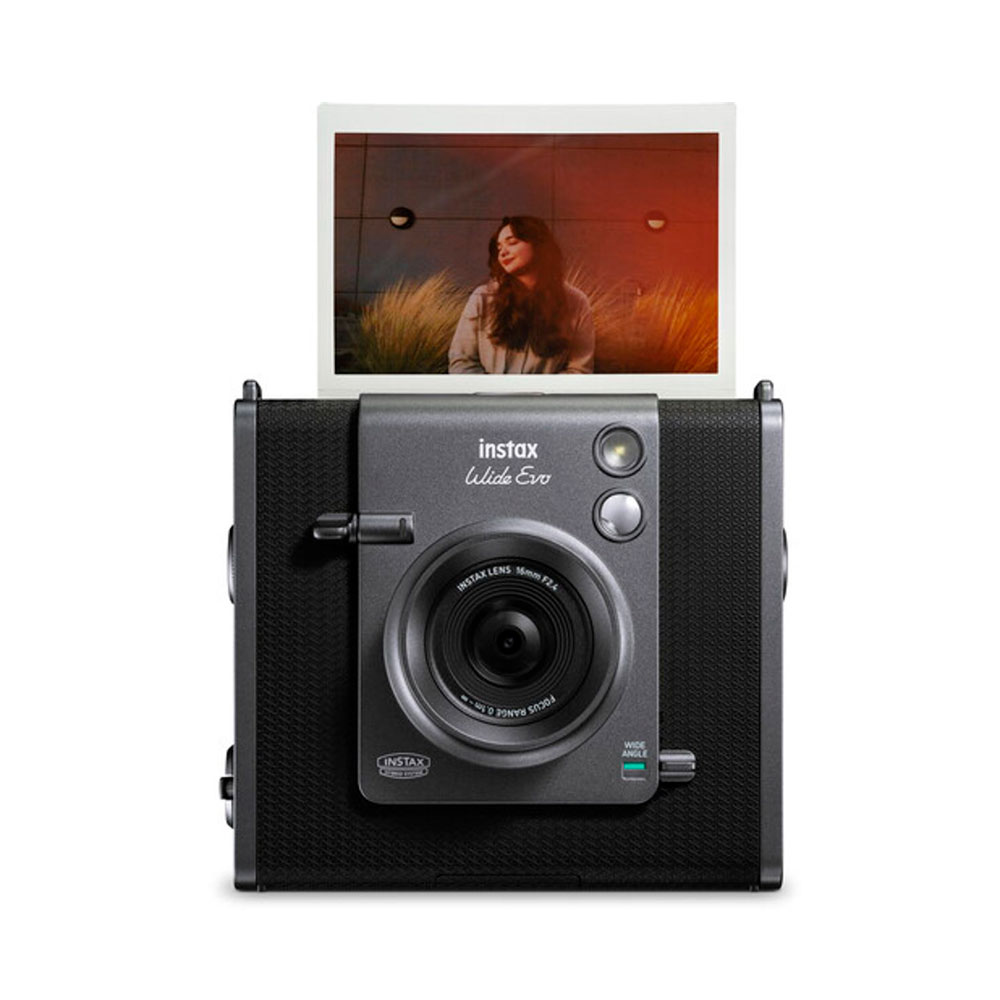 CAMARA FUJIFILM INSTAX WIDE EVO BLACK + ESTUCHE NEGRO + PELICULAS X 20 UNID - 2
