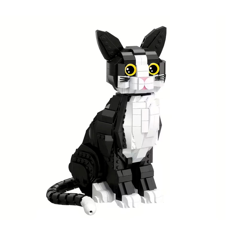 GATO NEGRO CON BLANCO SENTADO MINI BLOQUES ARMABLE 1020 PIEZAS - 1