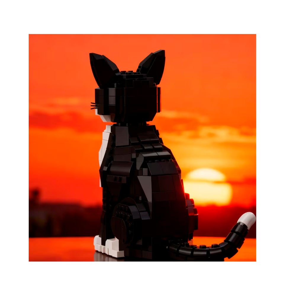 GATO NEGRO CON BLANCO SENTADO MINI BLOQUES ARMABLE 1020 PIEZAS - 6