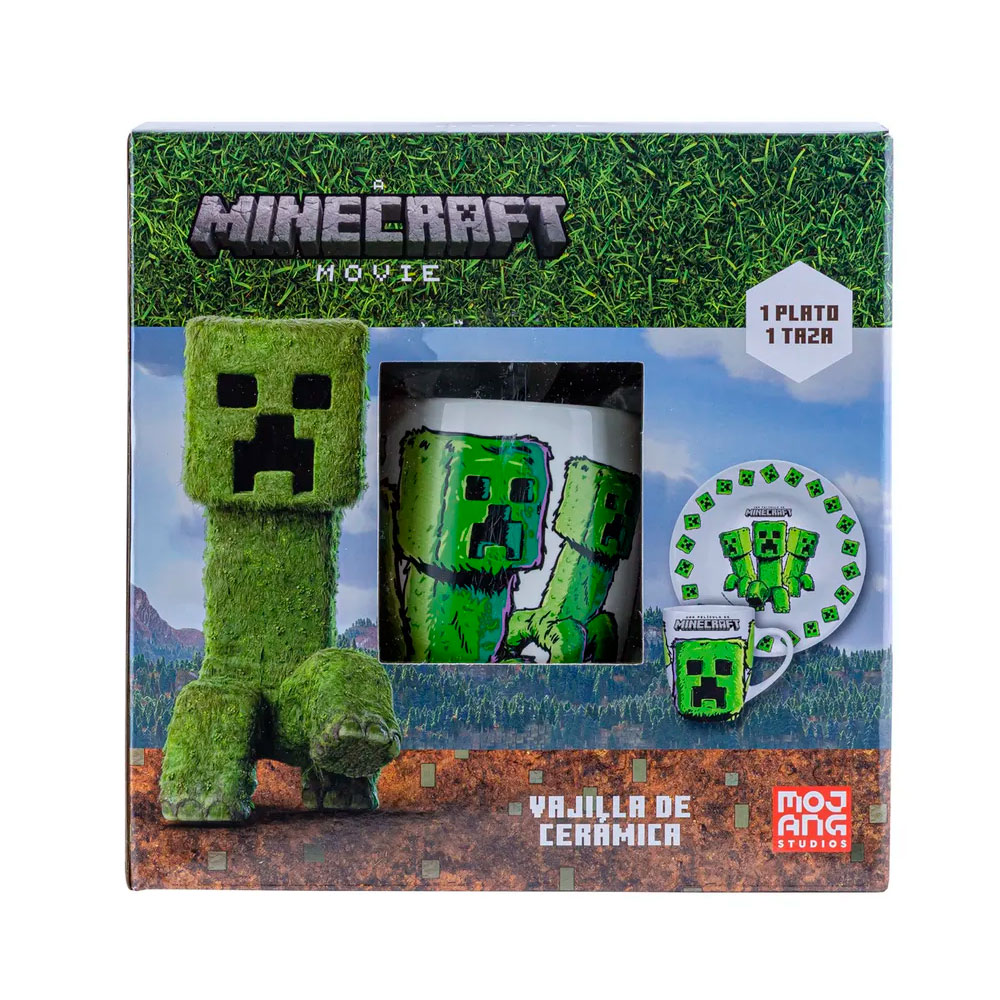 VAJILLA INFANTIL MINECRAFT 2PZ SCOOL PLATO + TAZA CERAMICA 704879 - 2