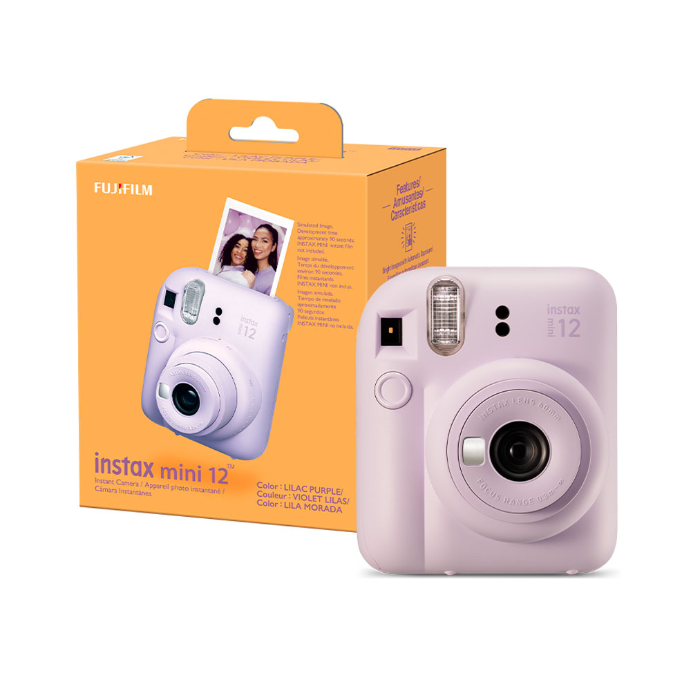 CAMARA FUJIFILM INSTAX MINI 12 LILA + ESTUCHE TRANS+PELICULA X10+ ALBUM - 2