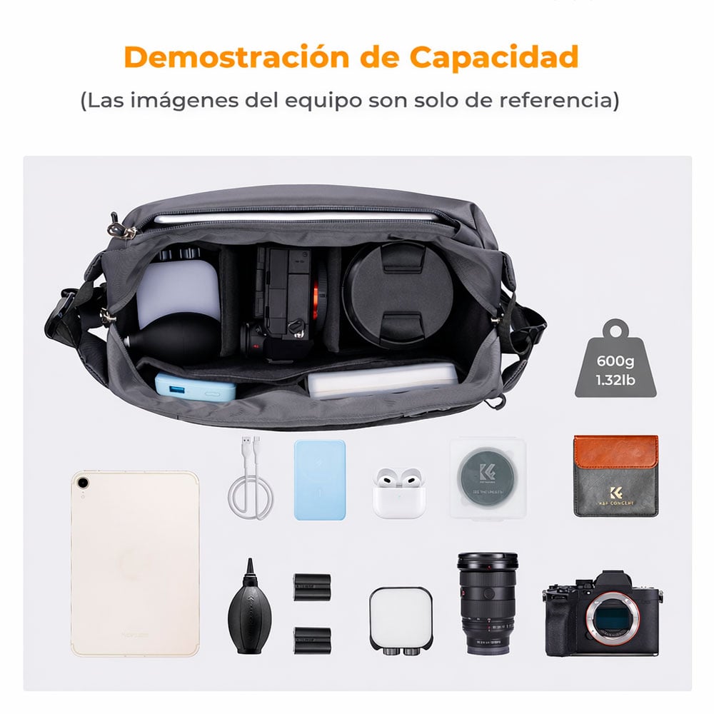 ESTUCHE PARA CAMARA FOTOGRAFICA KYF CONCEPT  KF13.157V6 GRIS OSCURO - 2