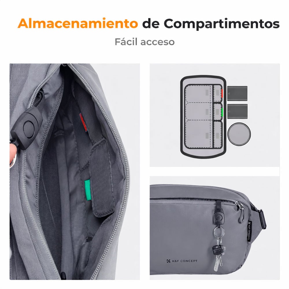 ESTUCHE PARA CAMARA FOTOGRAFICA KYF CONCEPT  KF13.157V6 GRIS OSCURO - 4
