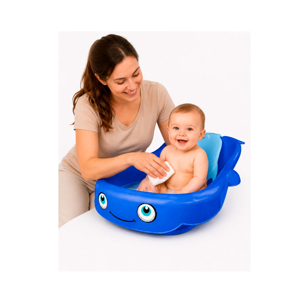 BAÑERA BALLENITA FELIZ BASA AZUL+ASIENTO - 3