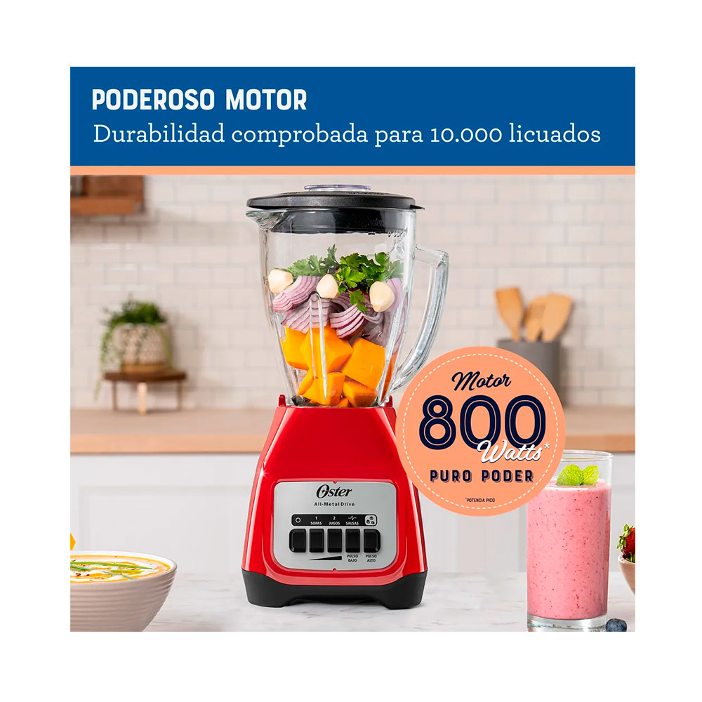 LICUADORA OSTER BLSTKAGRPB 1.5LT 800W 2 VEL P.HIELO - 4