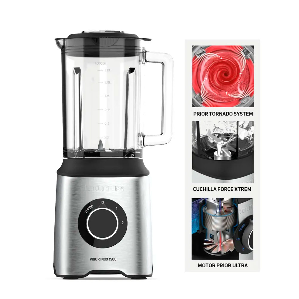 LICUADORA TAURUS PRIOR INOX 1500 2 VEL 1500W - 4