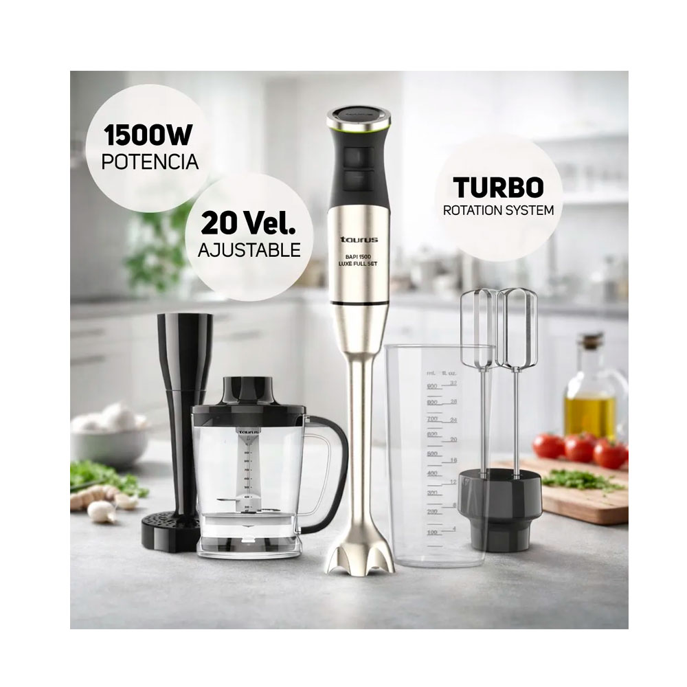 BATIDORA TAURUS DE INMERSIÓN BAPI 1500 LUXE FULL SET - 2