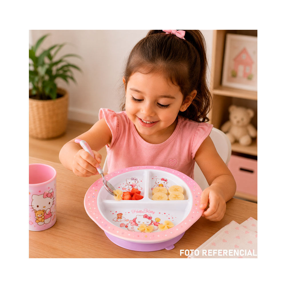 VAJILLA PLATO HELLO KITTY DIVISION ANTIDESLIZANTE SCOOL 705337 - 3