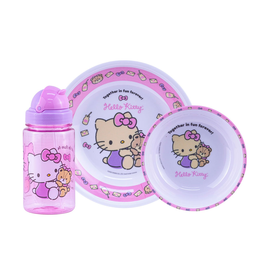 VAJILLA INFANTIL HELLO KITTY + TOMATODO SCOOL MELAMINE 705184 - 1