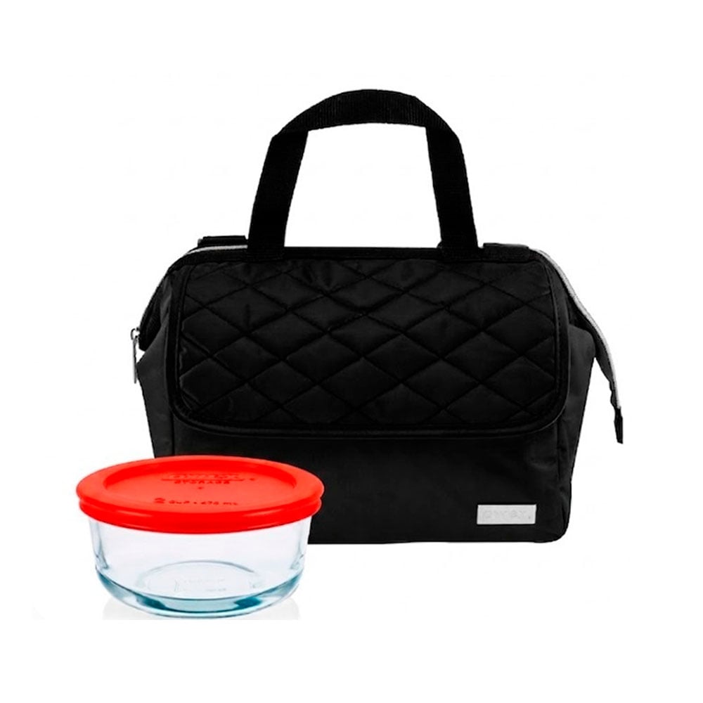 LONCHERA PYREX EJECUTIVA NEGRA TERMICA + TAPER 470ML  300523 - 1
