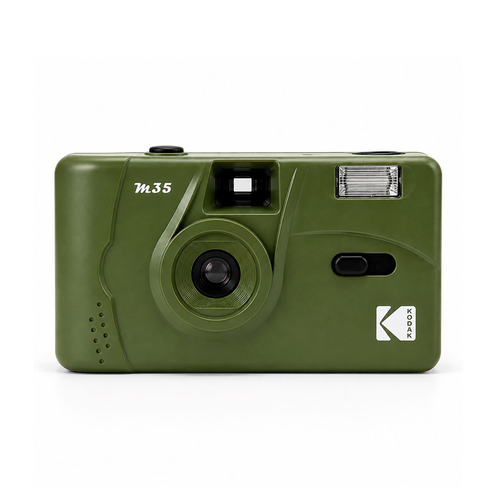 CAMARA DE PELICULA KODAK M35 CON FLASH VERDE OLIVO REUTILIZABLE+ ROLLO DE 36 - 2