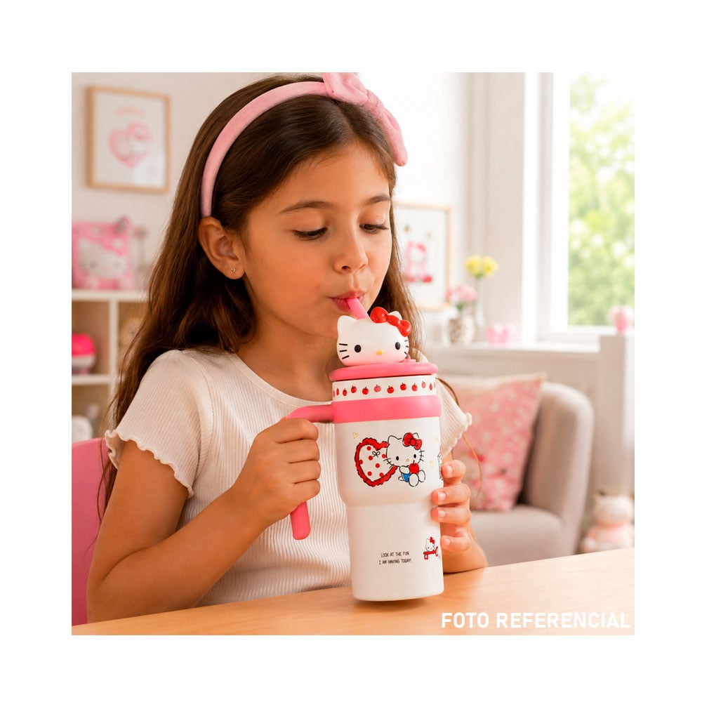 TOMATODO TUMBLER HELLO KITTY 3D ACERO SCOOL 700 ML – 400421 - 3