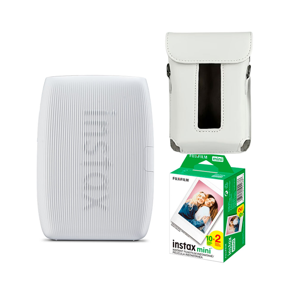 IMPRESORA FUJIFILM INSTAX MINI LINK 3 CLAY WHITE +ESTUCHE+PELICULAX20 - 1