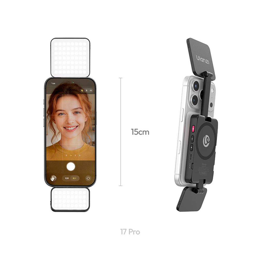 LUZ DE RELLENO ULANZI GL01 GLOWUP PARA SMARTPHONE - NEGRO - 6