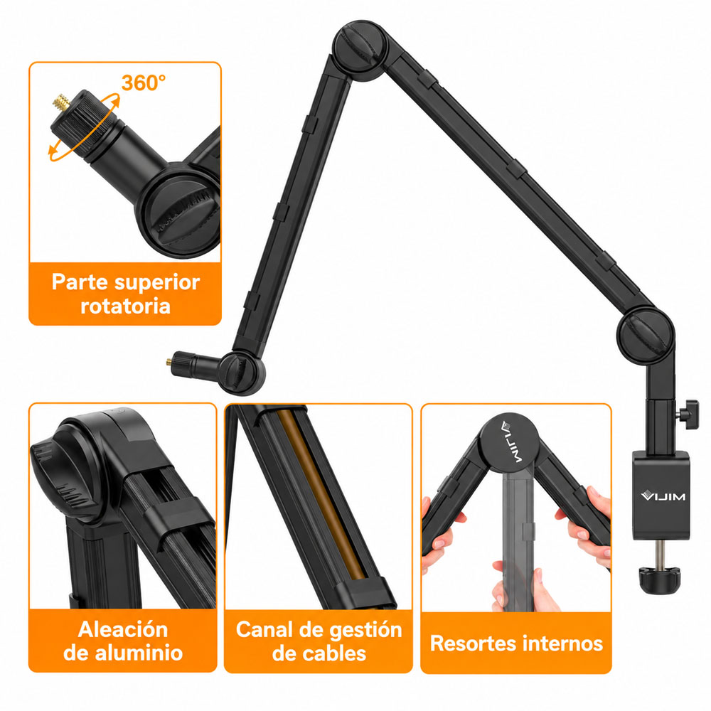 BRAZO FLEXIBLE CON SOPORTE EN MESA VIJIM LS25 SKU:2873 - 3