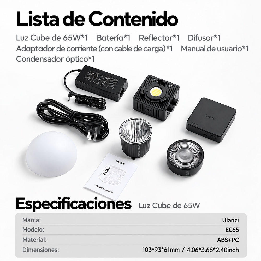 LUZ CONTINUA LED ULANZI EC65 BICOLOR 65W - 10