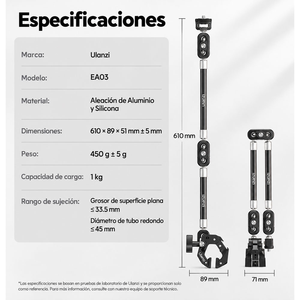 KIT DE SUPERABRAZADERA CON BRAZO ARTICULADO ULANZI EA03 SKUC083 - 9
