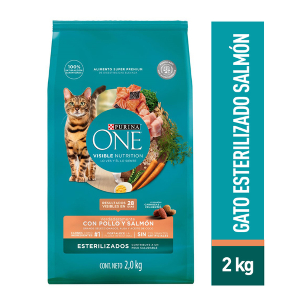 ALIMENTO DE GATO PURINA ONE ESTERILIZADO SALMON 2KG - 1