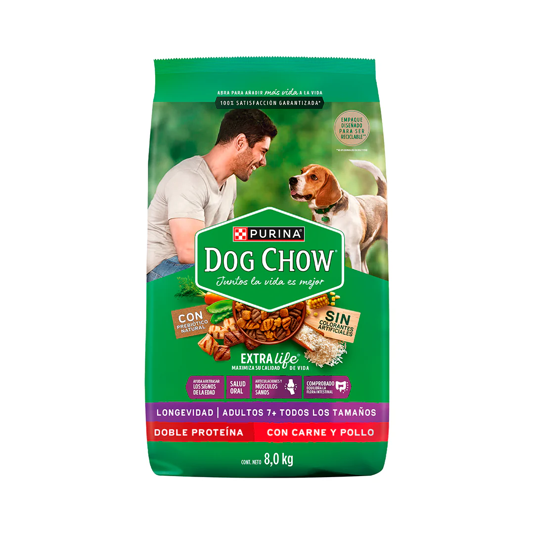 ALIMENTO DE PERRO DOG CHOW ADULTO MAYORES +7 8KG - 1