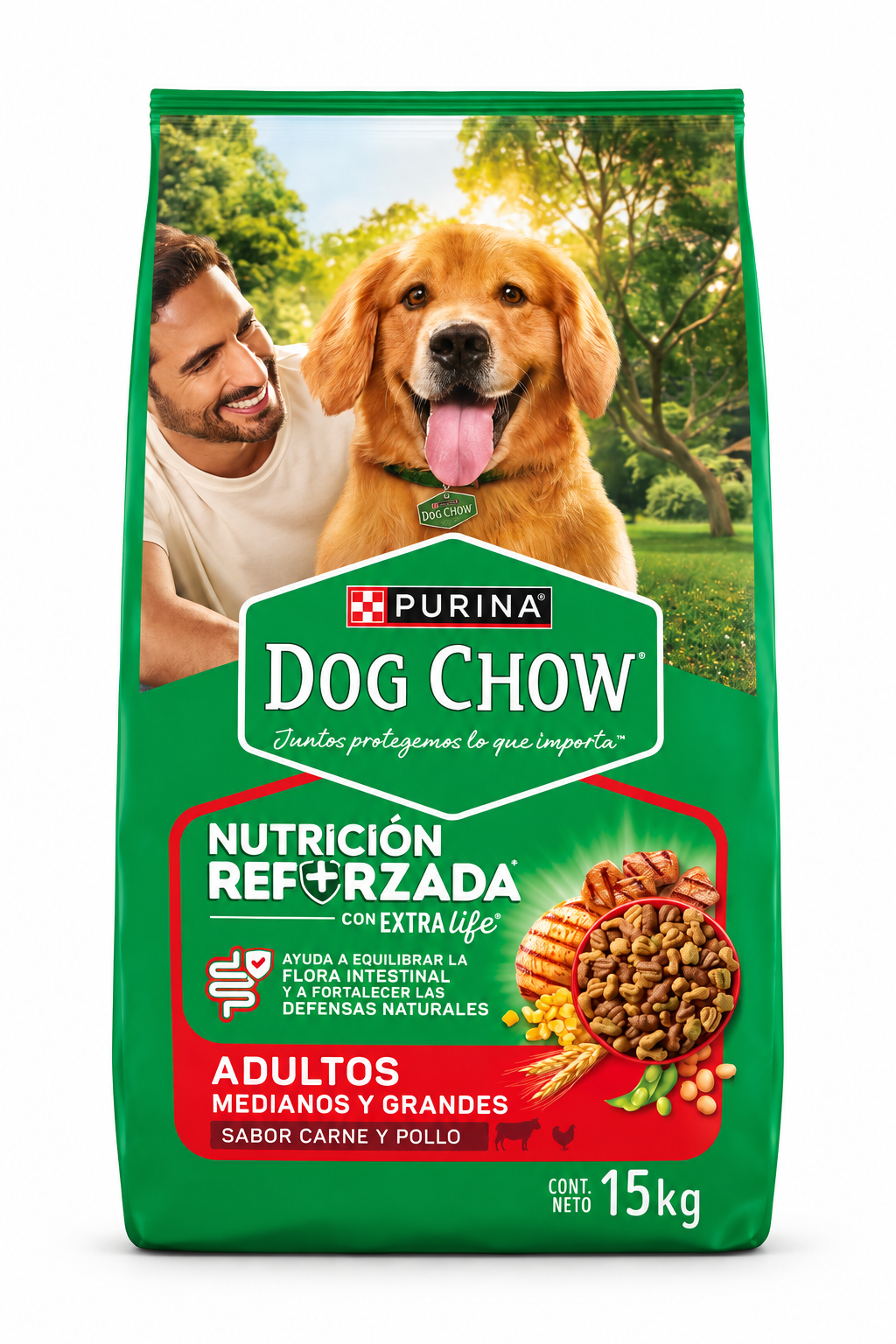ALIMENTO PARA PERRO DOG CHOW MEDIANOS Y GRANDES 15KG - 1
