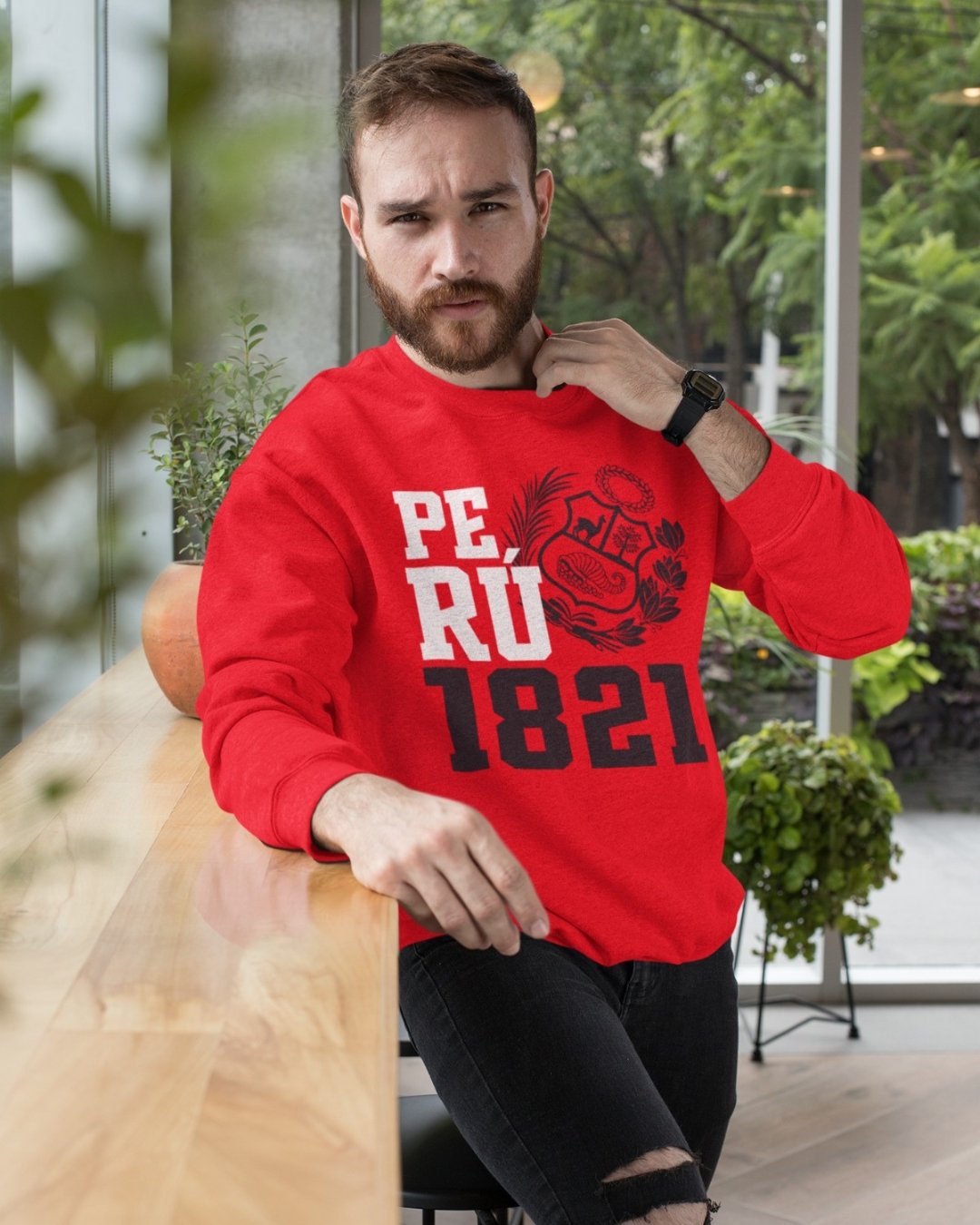 POLERA HOMBRE PERU 1821 ROJO - 1