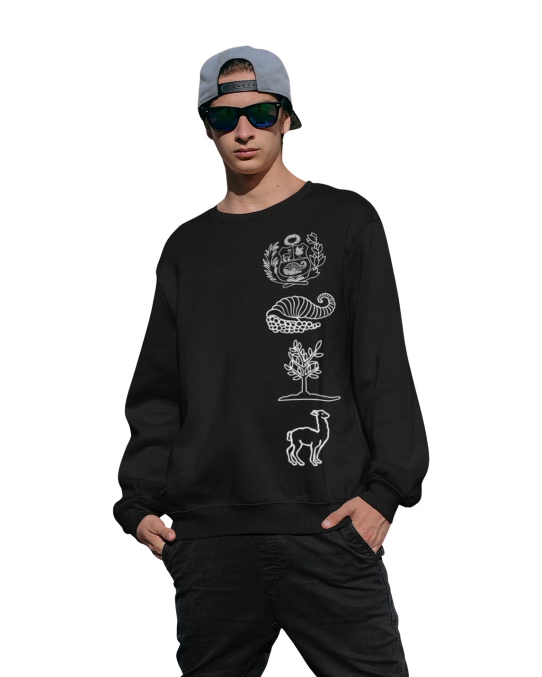 POLERA NEGRA SIMBOLOS DEL PERÚ - 1