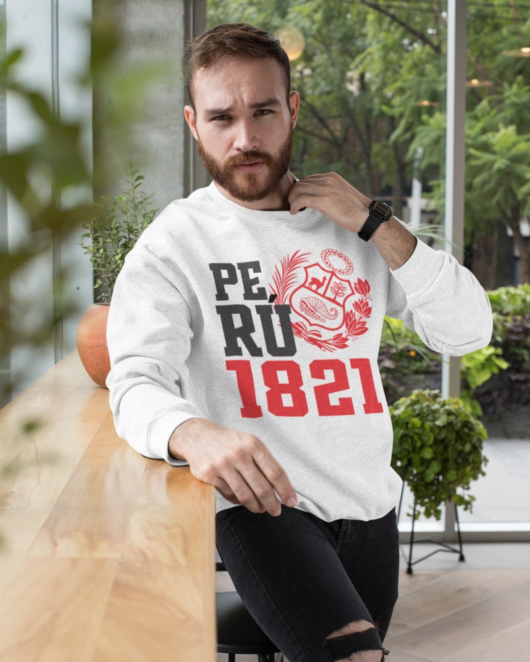 POLERA HOMBRE PERU 1821 BLANCO - 1