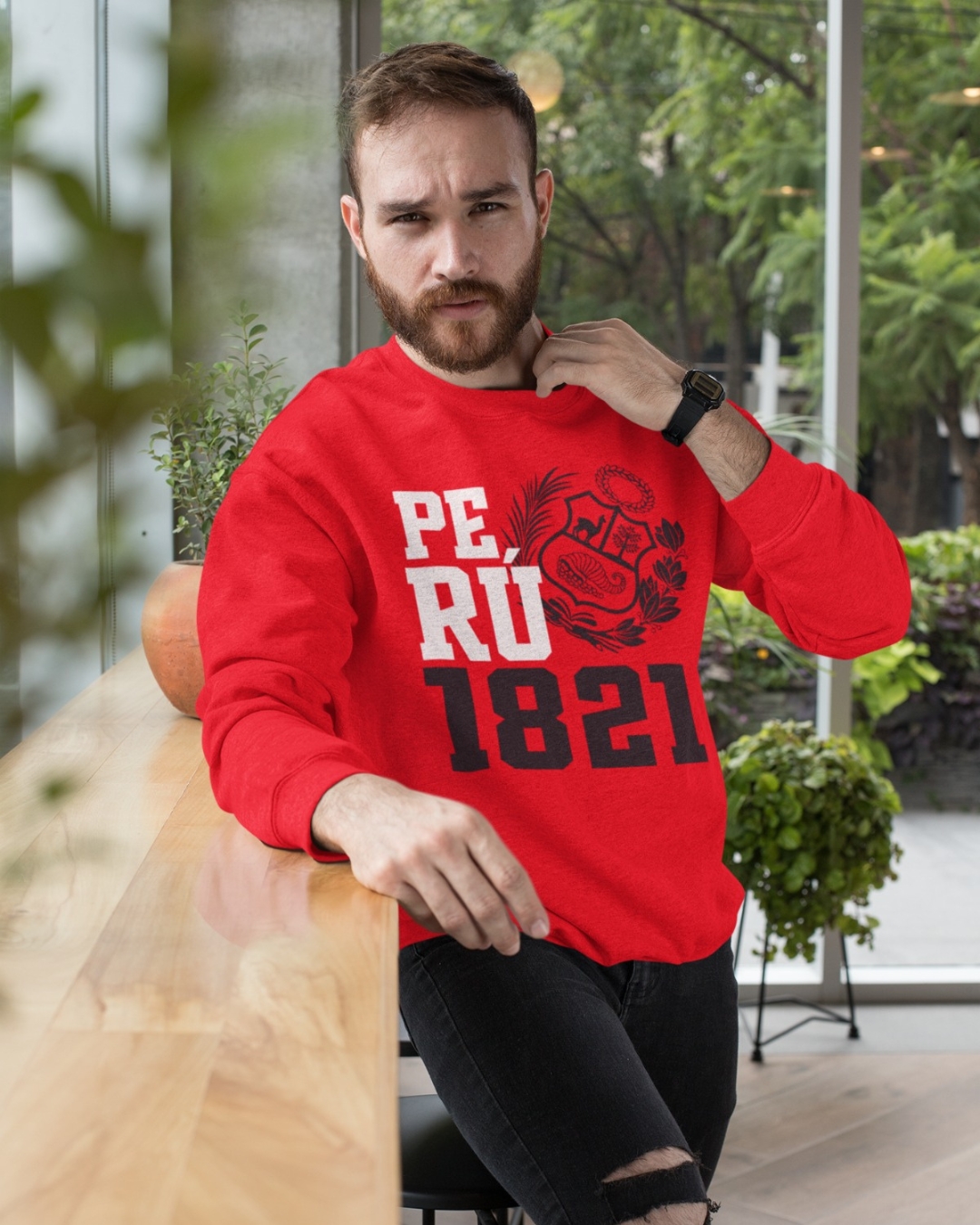 POLERA HOMBRE PERU 1821 ROJO - 1