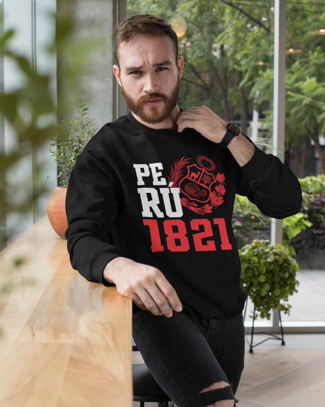 POLERA HOMBRE PERU 1821 NEGRO - 2