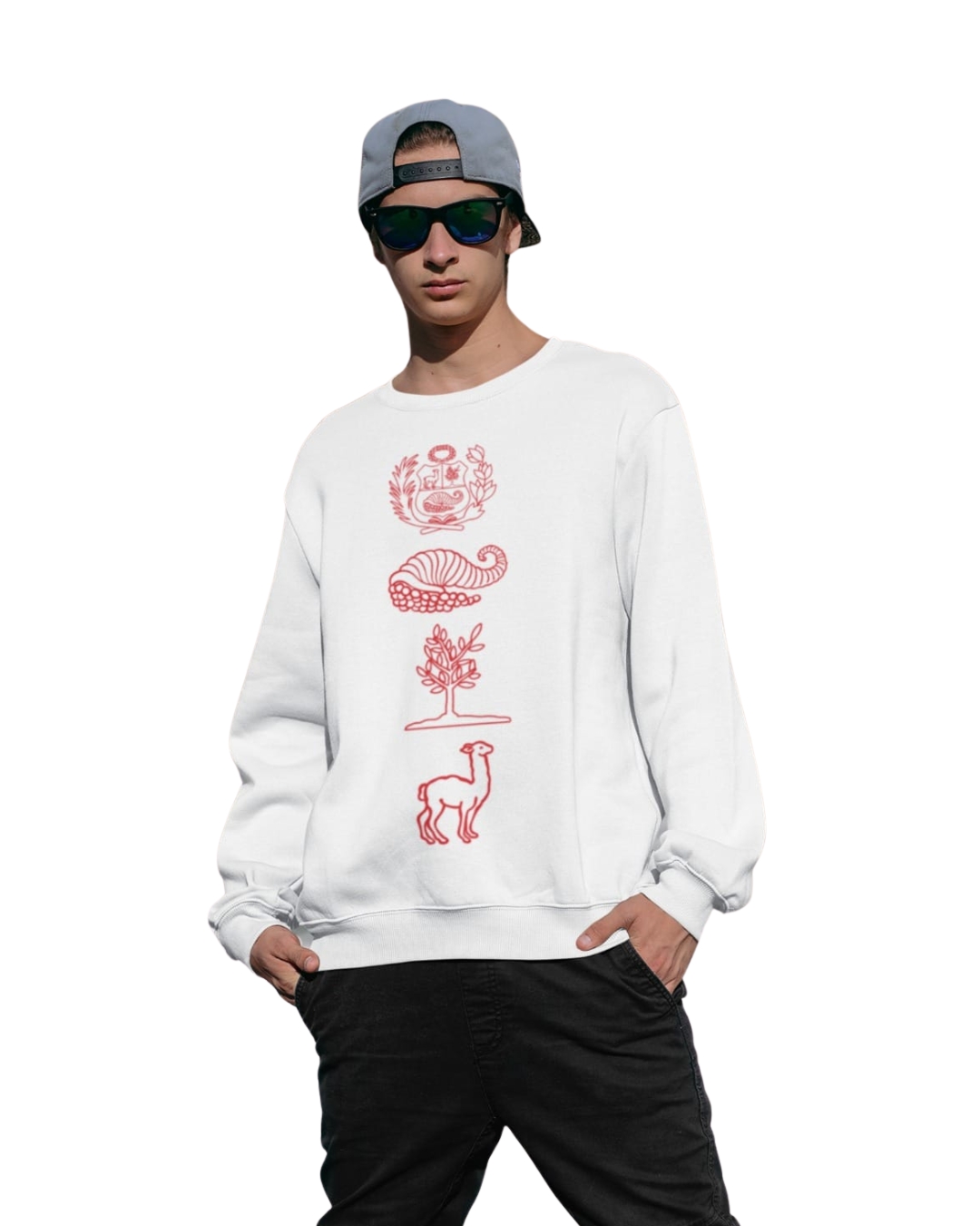 POLERA BLANCA SIMBOLOS DEL PERÚ - 1